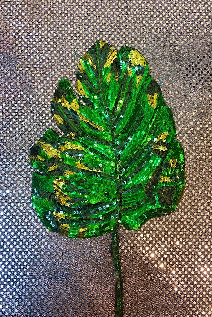 Sequinned Embellishment - Big Monstera