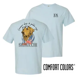 Sigma Chi Blue Comfort Colors Retriever Tee