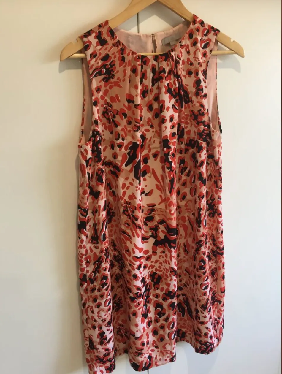 Size 10 - 12 H & M leopard print red and peach womens dress