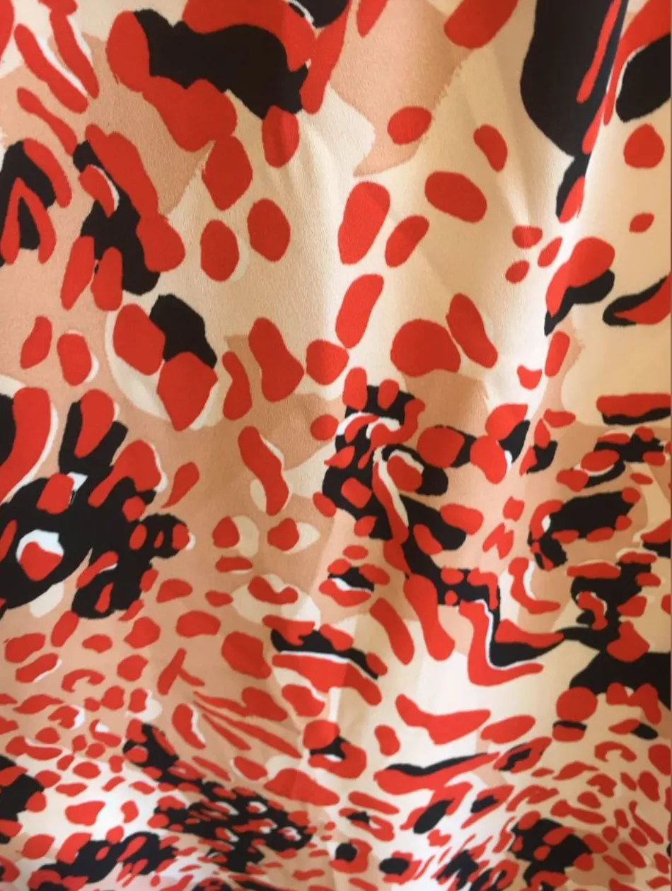 Size 10 - 12 H & M leopard print red and peach womens dress