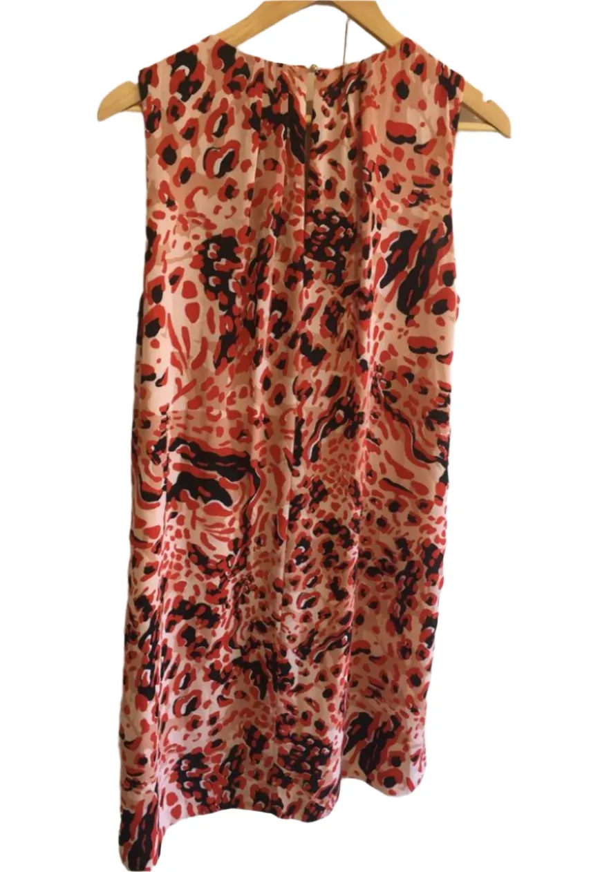 Size 10 - 12 H & M leopard print red and peach womens dress