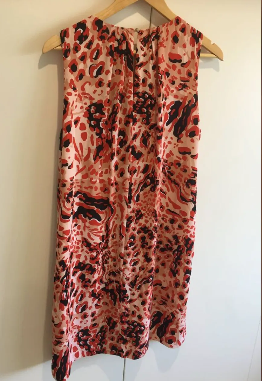 Size 10 - 12 H & M leopard print red and peach womens dress