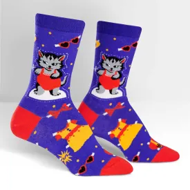 Sock It To Me Women's Crew Socks - Dress Up Meow