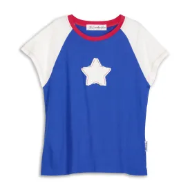 Stardom - Baby Tee - Vintage Blue & White