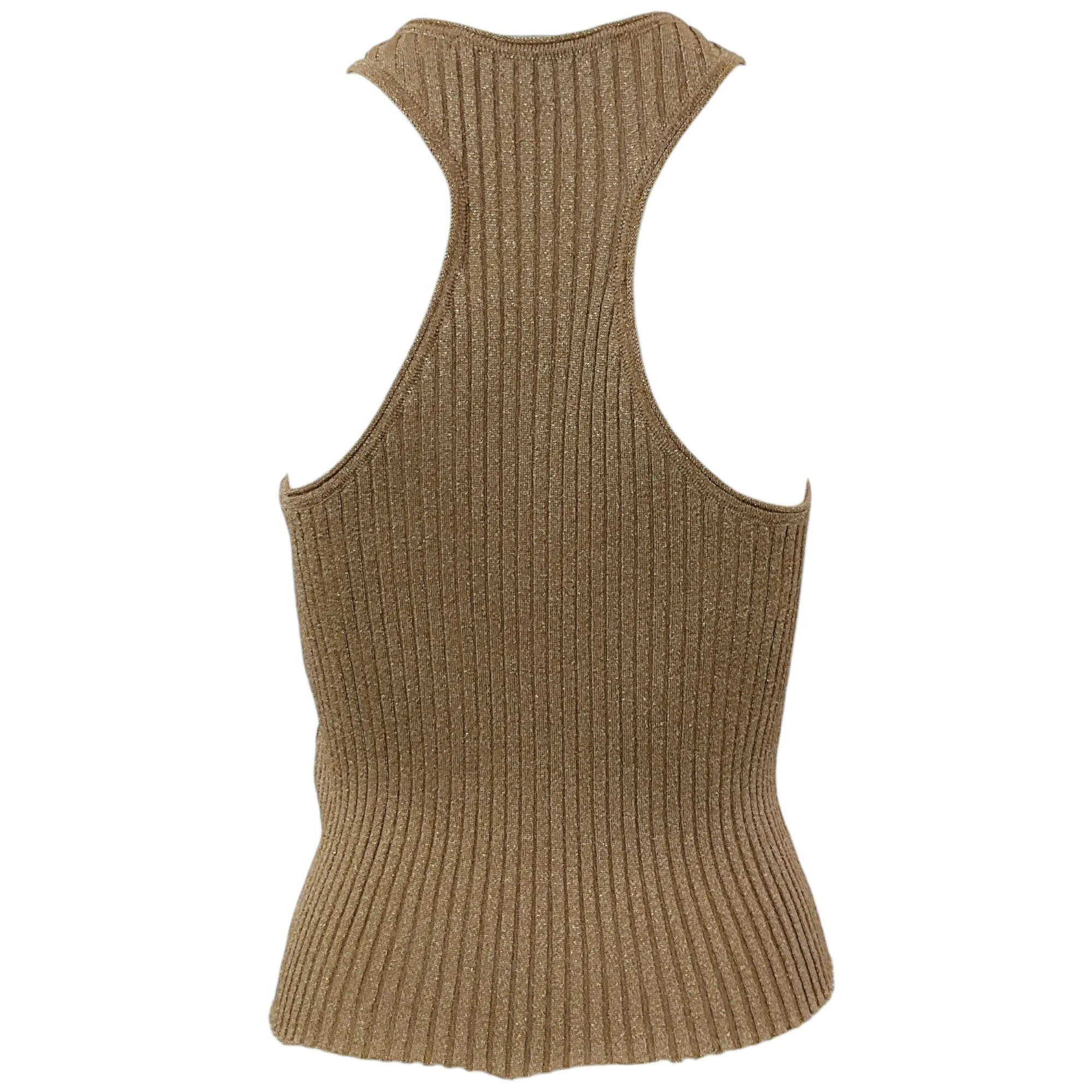 Stella McCartney Gold Metallic Ribbed Racerback Tank