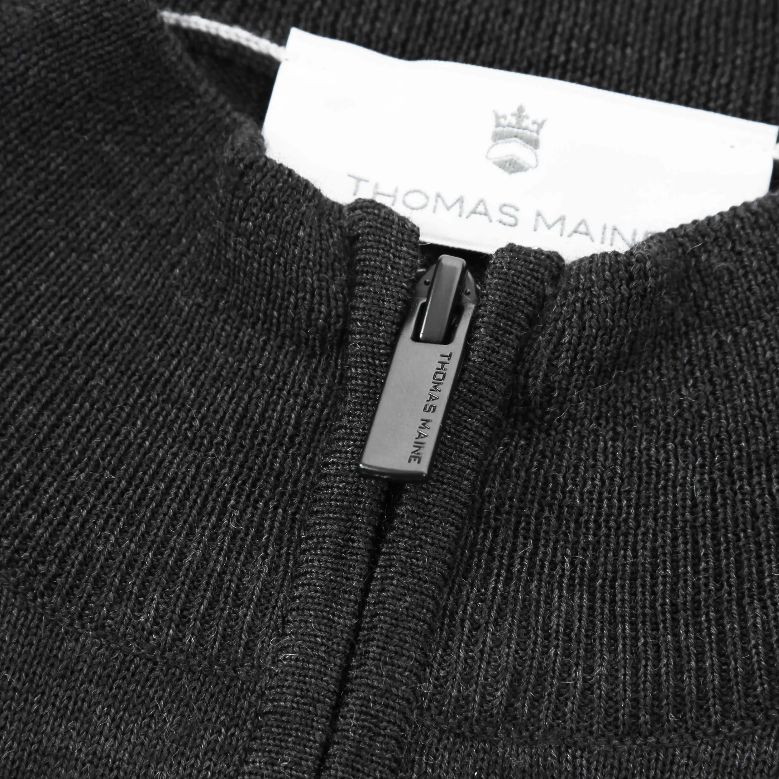 Thomas Maine 1/4 Zip Knitwear in Charcoal