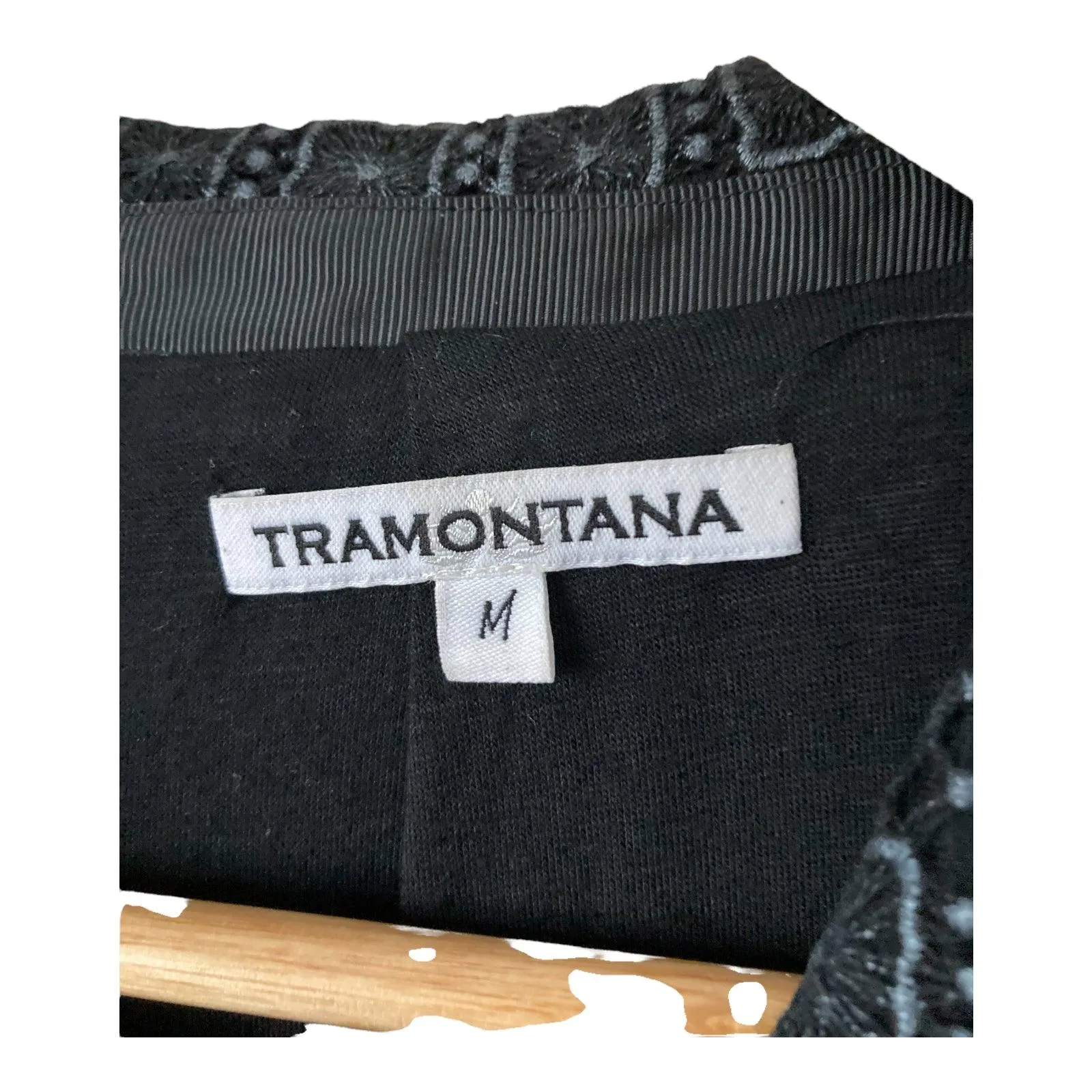 Tramontana Cotton Black With Grey Pattern Biker Style Jacket UK Size Medium