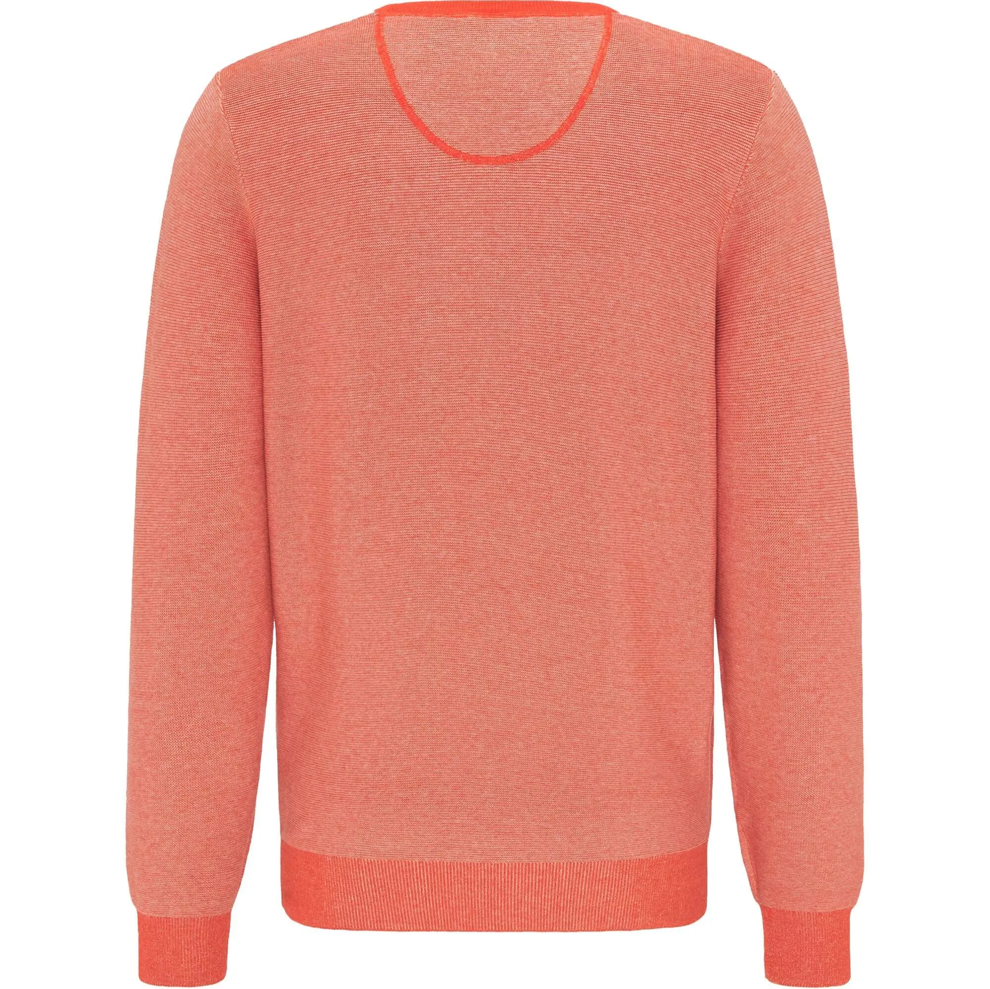 V Neck Textured Cotton Pullover