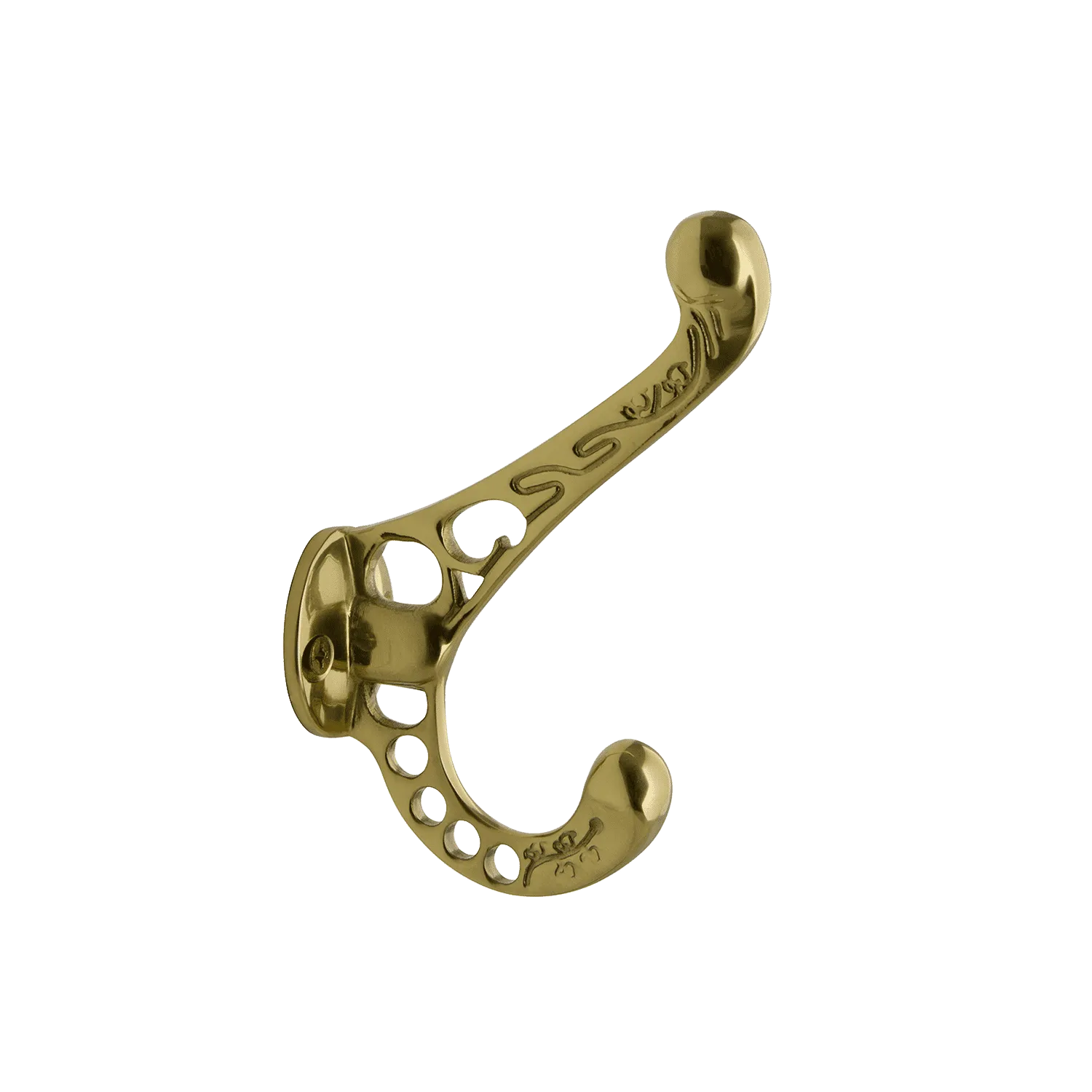 Victorian Coat Hook in Polished Brass