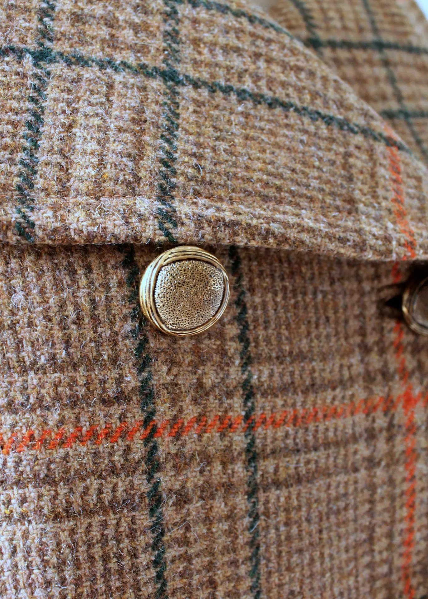 Vintage 1960s Plaid Tweed Car Coat