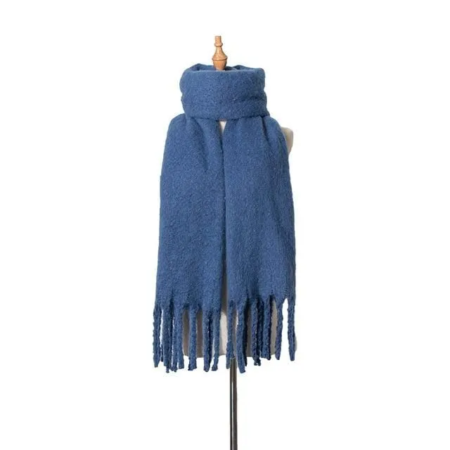 Waylin Solid Color Wooly Wrap