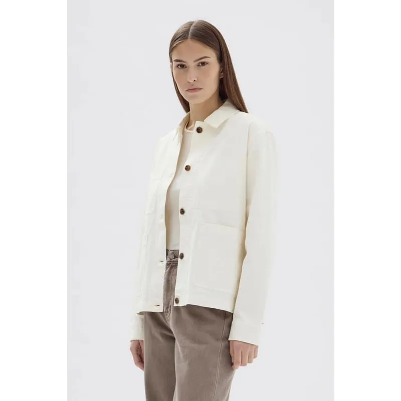 Womens Herringbone Chore Jacket | Ecru