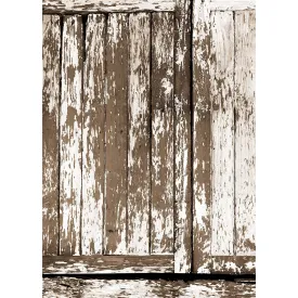 X-Drop Vinyl Backdrop - Rustic Wood Door Panel (5' x 7')